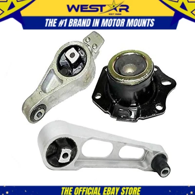 Подходит для Chrysler PT Cruiser 2003-2009 годов выпуска комплект креплений двигателя с турбонаддувом 2,4 л 3 шт. - Изображение 1 из 3