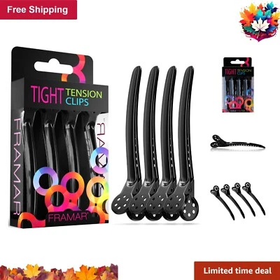 High-Quality Premium Set of 4 Versatile Hair Clips - Black Tight Tension Clips Foto 1 de 4