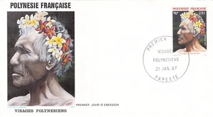 Enveloppe Premier Jour Polynésie Française - Visages Polynésiens (6) 1987 - Picture 1 of 1