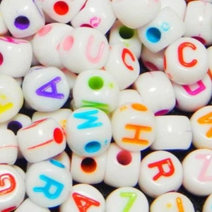150 cuentas de letras letra de plástico redondo 7 mm colorido para pulseras D86 - Imagen 1 de 4