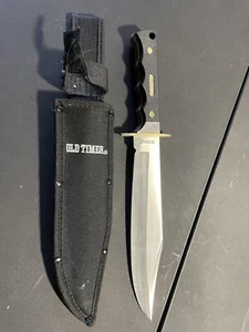 Schrade Old Timer Fixed Blade Bowie Knife Delrin 10" Blade + Sheath 6344-MX - Picture 1 of 2