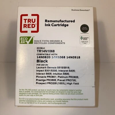 TRU RED Reman Ink Cartridge Black TR14N1068 Compatible w/ 14N820 14N1068 14N0918 - Image 1 of 4