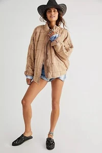 Free People Dolman Quilted Knit Jacket Top Oversized Zip-up Slouchy XS 284480 - Picture 1 of 11