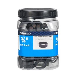 EFIELD 100PCS 3/4" Copper PEX Crimp Rings For Pex Pipe in Bottle,Pro Pack - Picture 1 of 6