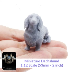 Dachshund Long Hair - 1:12 Scale miniature dollhouse dog by Stereocat (1 dog) - Picture 1 of 8