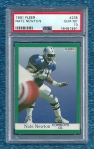 1991 FLEER #235 NATE NEWTON PSA 10 GEM MINT POP 1 DALLAS COWBOYS - Bild 1 von 1