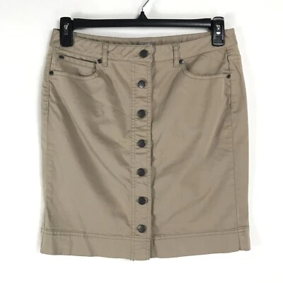 Falda lápiz de sarga elástica frontal con botones J. Jill para mujer talla 8 bolsillos pequeños Foto 1 de 4