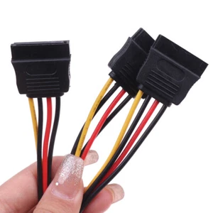4Pin To 1 or 2-Port SATA Power Cable for Hikvision DAHUA Mini VCR Recorder 25CM - Picture 1 of 13