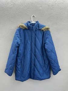 Tally-Ho Womens Jacket Size Medium Quilted Zip Up Jacket Fur Lined Hood NWTs - Picture 1 of 12