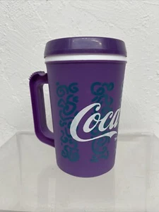 Vintage Coca Cola Travel Mug Purple Teal 22oz Atlanta - Picture 1 of 5