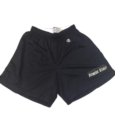 Boston College Champion Large Black Mesh Nylon Shorts Fitness Staff Vintage New Cover