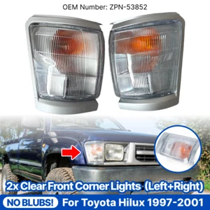 Luces de estacionamiento intermitentes indicadores de esquina delantera transparentes para Toyota Hilux 1997-2001 2 piezas - Imagen 1 de 6