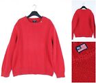Mens Ralph Lauren Polo Jeans Red Jumper Xl Size Vintage Pullover Sweater