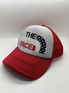 The OP North Face Red White Stars Stripes Flag Mesh Trucker Hat Cap One Size All - Picture 1 of 6