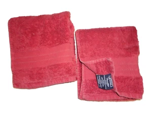 AMERICAN LIVING RED SOLID RIBBED (2PC) HAND TOWEL SET 15 X 28 - Picture 1 of 5