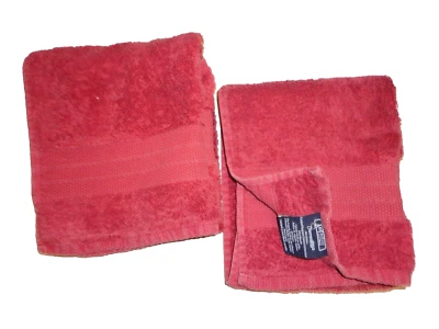 AMERICAN LIVING RED SOLID RIBBED (2PC) HAND TOWEL SET 15 X 28 - Image 1 of 4