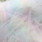 Glitter Mesh Rainbow Ombre Gradient Tulle Lace Fabric for Tutu Dress Party Decor