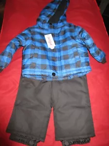 Cat & Jack Toddler Boys Winter Coat & Bib Snowpants Set 12M Blue Burst - Picture 1 of 5