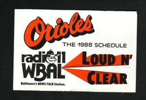 Baltimore Orioles--1988 Pocket Schedule--WBAL/Rosedale Federal Savings - Bild 1 von 2