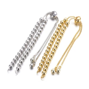 10pcs Adjustable Brass Chain Bracelet Makings Slider Bracelets Nickel Free 9" - Picture 1 of 4