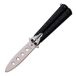 MTech USA Training Dull Blade Tool Metal Practice Butterfly Knife - Black - Picture 1 of 3