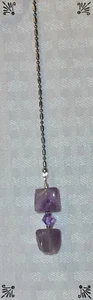 Handcrafted Genuine Amethyst Purple And Silver Made W Swarovski Ceiling Fan Pull - Picture 1 of 8