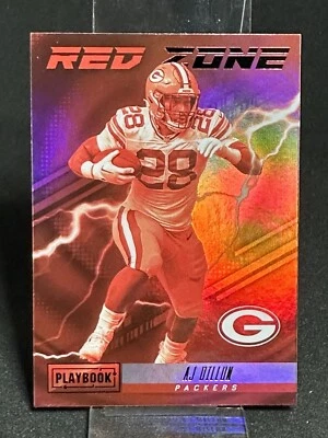 2022 Panini Playbook Red Zone #RZ-15 AJ Dillon Green Bay Packers - Image 1 of 2