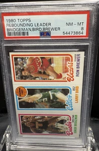 1980 Topps Rebounding Leader Bridgeman, Bird, Brewer PSA 8 - Bild 1 von 2