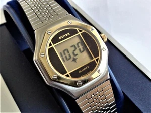 Vintage Genuine EDOX NOS 80s Swiss Made Digital Steel Date Ladies watch - Picture 1 of 9