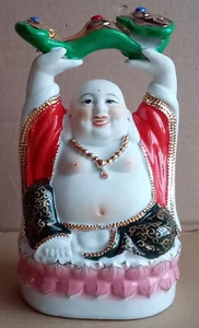 Chinesischer "Glücksbuddha 好 彩 佛" oder Ho Tei Buddha. 8 1/2" handbemaltes Porzellan. - Bild 1 von 11