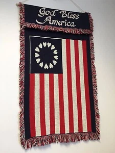 36" BETSY ROSS USA GOD BLESS AMERIKA FLAGGE GOBELIN Wandbehang Teppich Rug G118 - Bild 1 von 2