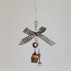 Brown Cake Bow Pendant Keyring Sweet Keychain Backpack Decoration Phone Chain