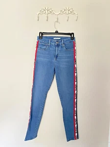 Levis Womens High Rise Skinny 721 Blue Jeans Size 26 stretch Side Levis logo - Picture 1 of 6