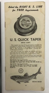 Old Fishing Line Quick Taper Brochure Ad Booklet - Picture 1 of 5