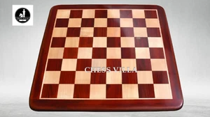 19" Solid Luxury Budrose Wood & Maple Wood Chess Board-  50 mm Square Size - Picture 1 of 6