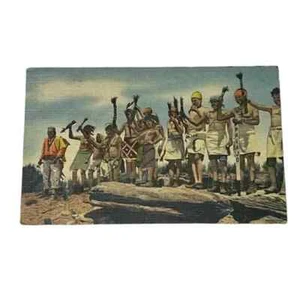 Postal Navajo Fire Dancers c1953 lino B548 - Imagen 1 de 2