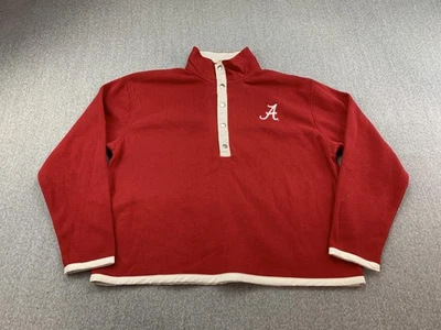 Alabama Crimson Tide Sweater Womens Large Red NCAA Football Quarter Snap Fleece - Image 1 of 4