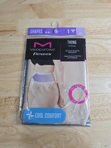 Maidenform Flexees Lace Thong Smoothing Shapewear Cool Comfort Nude Women's XL - Picture 1 of 7