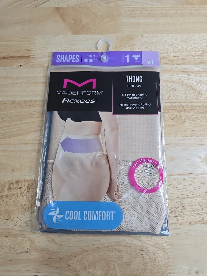 Tanga de encaje Maidenform Flexees suavizante ropa moldeadora fresca comodidad desnuda para mujer XL Foto 1 de 4