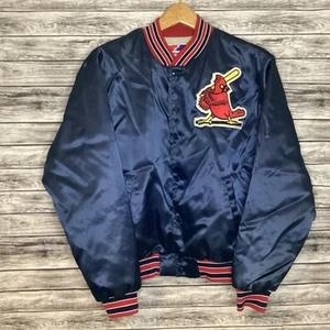 Chaqueta De Colección Cardenales de San Luis Para Hombre Grande Azul Swingster Satinado Bombardero MLB Años 80 - Imagen 1 de 9