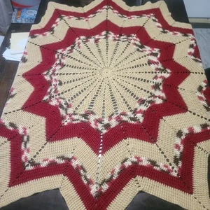 Crocheted Tablecloth Round 67" Point To Point Handmade afghan sofa blanket Read  - Picture 1 of 7