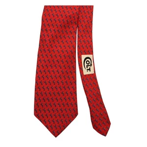 Vineyard Vines Necktie Tie Red Horse Print Colt Firearms Collab Logo Silk - Picture 1 of 4