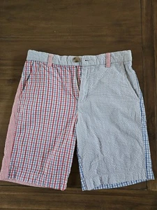 Vineyard Vines Red Blue Plaid Seersucker Shorts Boys Size 10 - Picture 1 of 5