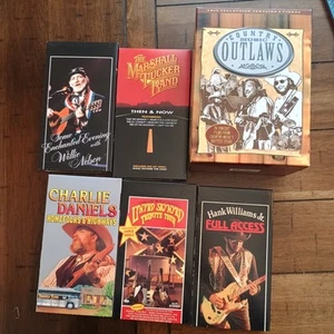 Country Music VHS set Willie Nelson Charlie Daniels Hank Williams Lynyrd Skynyrd - Picture 1 of 4