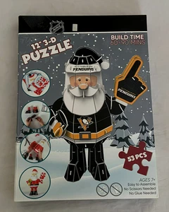 NEU VERSIEGELT lizenziertes NHL Pittsburgh Penguins 3D Weihnachten Santa 53-teiliges Puzzle - Bild 1 von 2