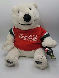 Coca Cola Plush Polar Bear Promo Play By Play Stuffed Animal Toy 8.5" Vint 1999 - Picture 1 of 3