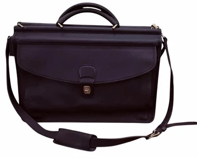 Maletín Mensajero Laptop COACH Lenox 5213 Cuero Negro Tono Dorado Y2K Usado en Excelente Condición Foto 1 de 4