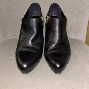 LK BENNETT Elle Black Ankle Booties Stiletto Heel Size 36.5, US 6 Made in Spain - Picture 1 of 15