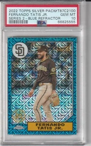 2022 Topps FERNANDO TATIS JR 1987 Chrome BLUE REFRACTOR /150 PSA 10 - Picture 1 of 2