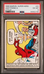 1966 DONRUSS MARVEL SUPER HEROES #41 PSA 6 EX-MT SPIDER-MAN JUST FIXING A LITTLE - Picture 1 of 3